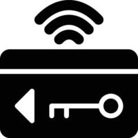 Key Card, Card Key, Card Entry Glyph Solid Icon vector