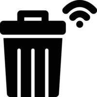 Smart Trash, Trash Can, Smart Glyph Solid Icon vector