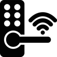 Smart Door, Door Lock, System Glyph Solid Icon vector