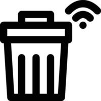 Smart Trash, Trash Can, Smart Outline Icon vector