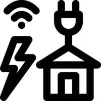 Smart Electrical, Smart Home, Smart House Outline Icon vector