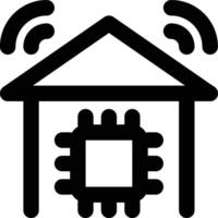 Smart Home, Smart House, Chip Outline Icon vector