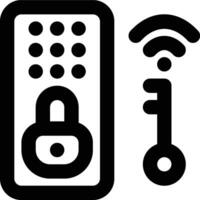 Smart Lock, Smart Key, Smart Door Outline Icon vector