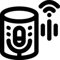 Voice Assistant, Voice Recognition, Smart Speaker Outline Icon vector