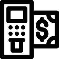 ATM, Automatic, Teller Machine Outline Icon vector