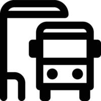 Bus Stop, Bus Station, Bus Shelter Outline Icon vector