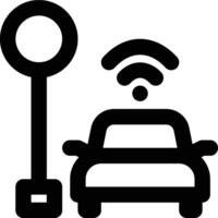 Smart Parking, Parking Meter, Parking Area Outline Icon vector