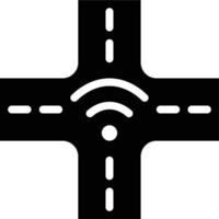 Smart Traffic, Traffic System, Smart City Glyph Solid Icon vector