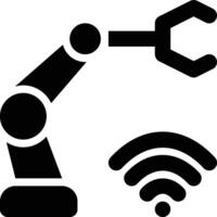 Smart Factory, Smart Manufacture, Smart Industries Glyph Solid Icon vector