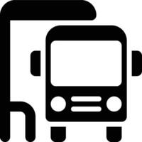 Bus Stop, Bus Station, Bus Shelter Glyph Solid Icon vector