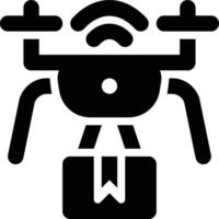 Drone Delivery, Smart, Shipping Glyph Solid Icon vector