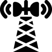 Signal Tower, Telecommunication, Network Signal Glyph Solid Icon vector