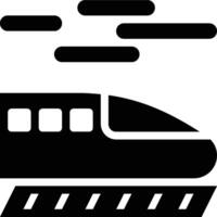 Train, High Speed, Rail Glyph Solid Icon vector