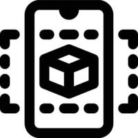 3D Object, Three Dimension Outline Icon vector