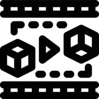 3D Animations, 3D Object, Three Dimension Outline Icon vector