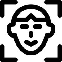 Facial Recognition, Face Recognition, Facial Detection Outline Icon vector