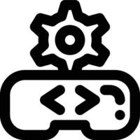 Virtual Reality, Development, Programming Outline Icon vector