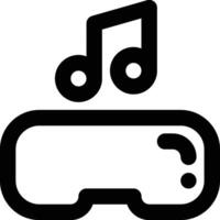 VR Music, Virtual Reality, Music Outline Icon vector