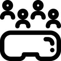 VR Meeting, VR Collaboration, VR Conference Outline Icon vector