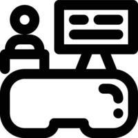 VR Class, Virtual Class, Virtual Reality Outline Icon vector