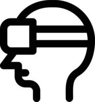 Head Mounted, Display, Virtual Reality Outline Icon vector
