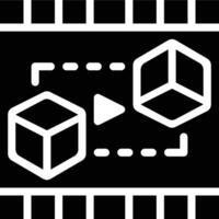 3D Animations, 3D Object, Three Dimension Glyph Solid Icon vector