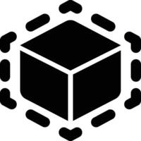 3D Modeling, 3D Object, Three Dimension Glyph Solid Icon vector