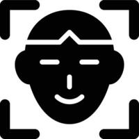 Facial Recognition, Face Recognition, Facial Detection Glyph Solid Icon vector