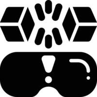 Collision Detection, Virtual Reality, VR Glasses Glyph Solid Icon vector