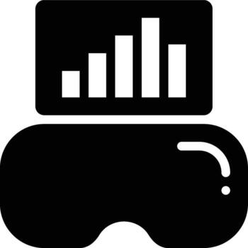 virtual presentación, vr presentación, virtual realidad glifo sólido icono vector
