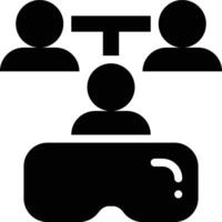 Virtual Reality, Virtual, Social Network Glyph Solid Icon vector