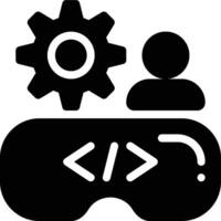 Virtual Reality, Developer, Programmer Glyph Solid Icon vector