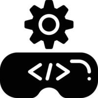Virtual Reality, Development, Programming Glyph Solid Icon vector