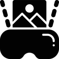 VR Content, VR Image, VR Picture Glyph Solid Icon vector