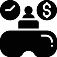 Virtual Reality, VR, Virtual Glyph Solid Icon vector