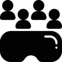 VR Meeting, VR Collaboration, VR Conference Glyph Solid Icon vector