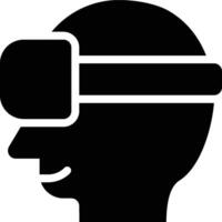 Head Mounted, Display, Virtual Reality Glyph Solid Icon vector