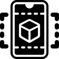 3D Object 3 Dimension Glyph Solid Icon vector
