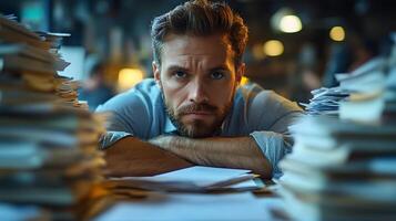 Corporate worker checking deadlines balancing meetings and daily tasks efficiently photo