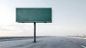 Clean and realistic 3D model of an empty freeway signpost, white isolated background, high resolution photo
