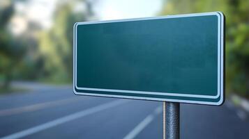 Interstate highway sign with a blank space for text, isolated, clean 3D design, sharp details photo