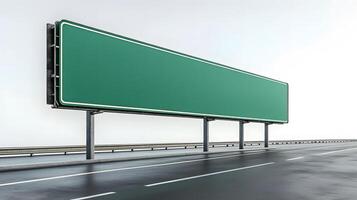 Interstate highway sign mockup isolated high-quality 3D rendering, empty text space, white background photo