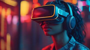 Futuristic 3D-rendered content creator recording an unboxing with a sleek background, highly detailed CGI, copy space photo
