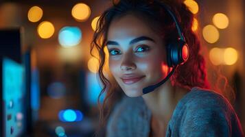 Virtual assistant powered by AI, helping users navigate optimized e-commerce visuals, professional interface, modern lighting photo
