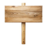 Blank Wooden Signboard with a Wooden Post for Message or Direction png
