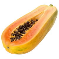 A CloseUp View of a Ripe and Juicy Papaya Halved Revealing its Seeds png