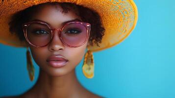 Handcrafted accessories displayed on a stylish model in a high-end studio setting photo