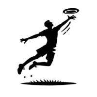 A silhouette of a man catching a frisbee vector