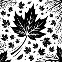 Autumn leaves art illustration vector
