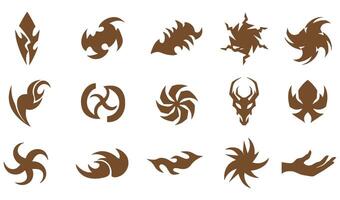 Minimalist logo company symbol icon custom abstract geomatic shape spiral texture energy whirl modern pattern flower botanical outline circle leaf fire water bird wing vector